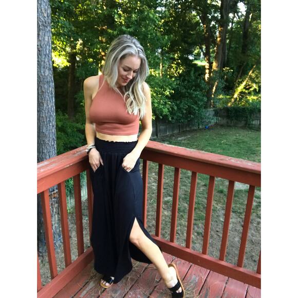 Sandy Delight Maxi Skirt-Black - Picture 1 of 6